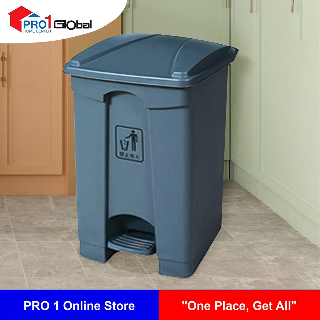 [6122004360073] I Clean Garbage Can with Pedal AF07318 (87Ltr) (50x41x82)cm Grey