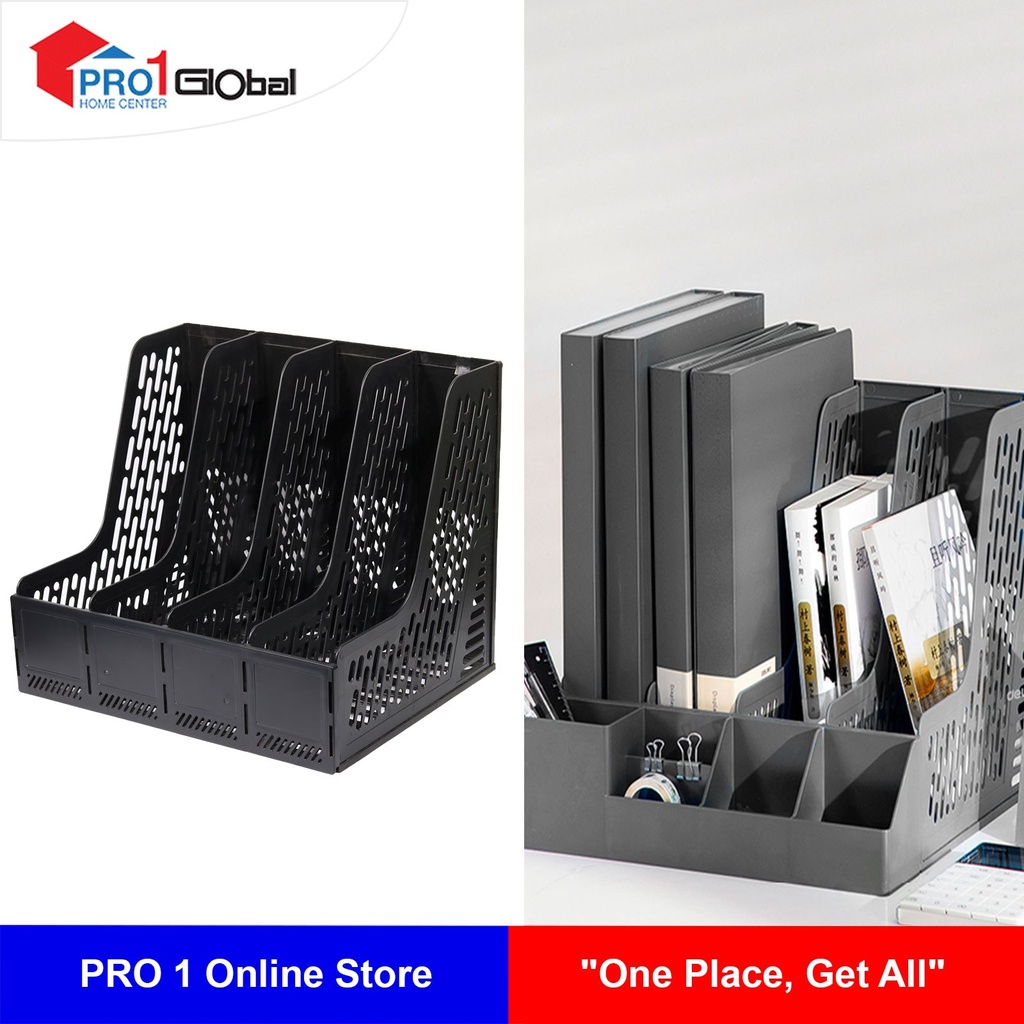 [6921734998460] Deli Magazine Holder E9846(4Layer) Black