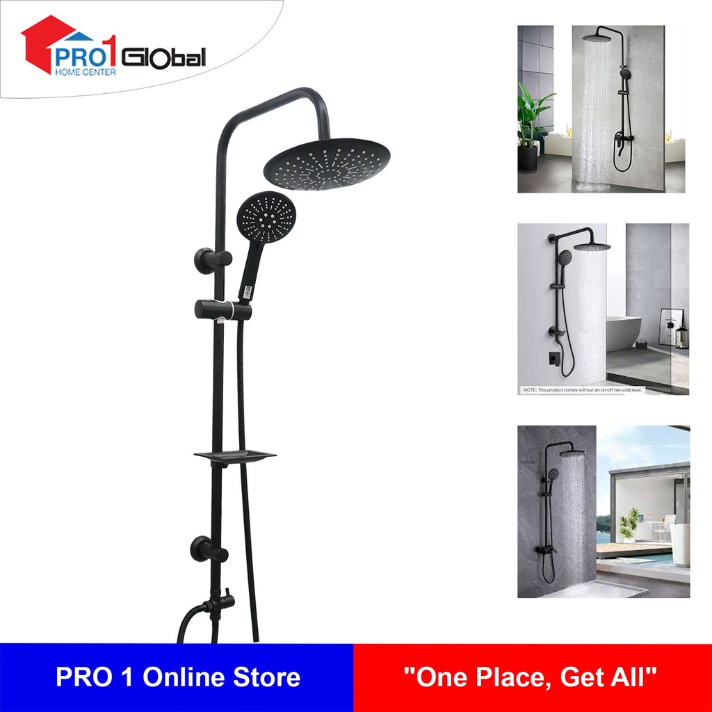 [8858652420811] Icon Cold Rain Shower Set RS009CI (Black)
