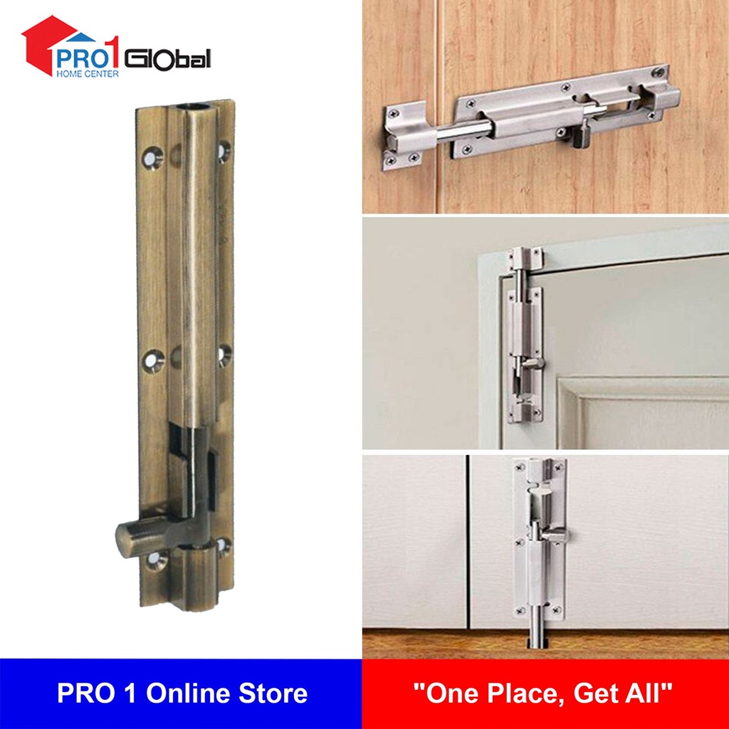 [2000000322636] N.L Alu Flat Bolt 6 inch CP (Thick)