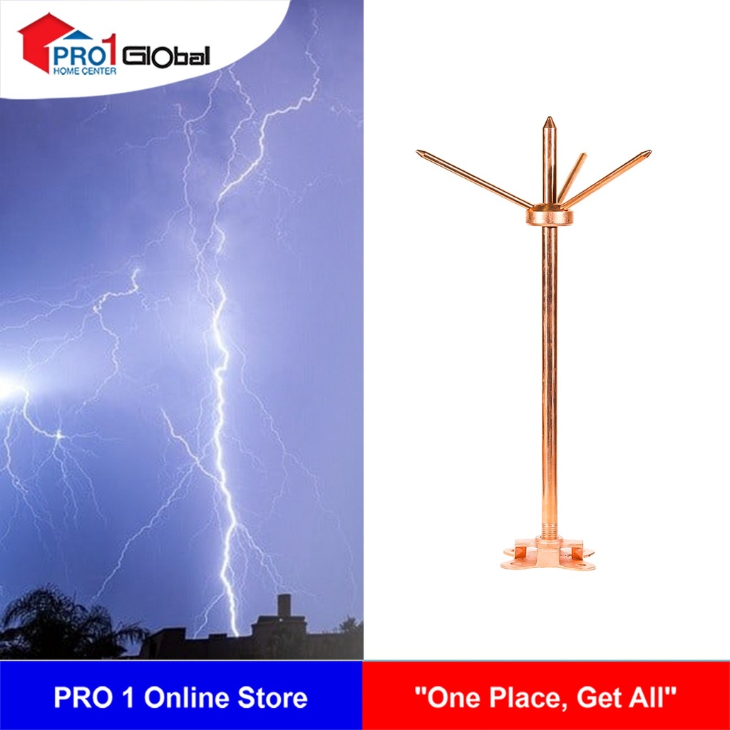 [1002111003002] RR 5/8in x 500MM Copper Bonded Lightning Arrestor Rod Set