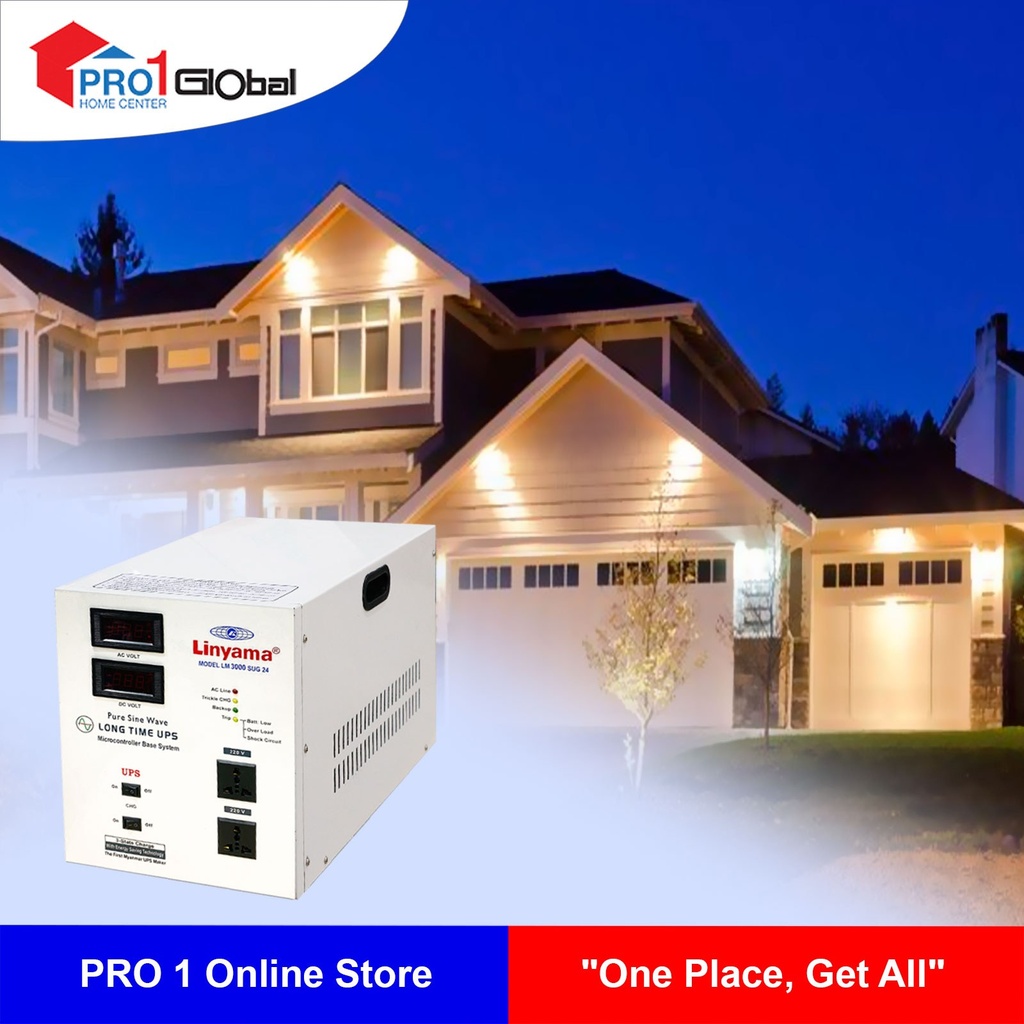[2000000350585] Linyama Pure Sine Wave Long Time UPS 3000W LM 3000 SUG 24V