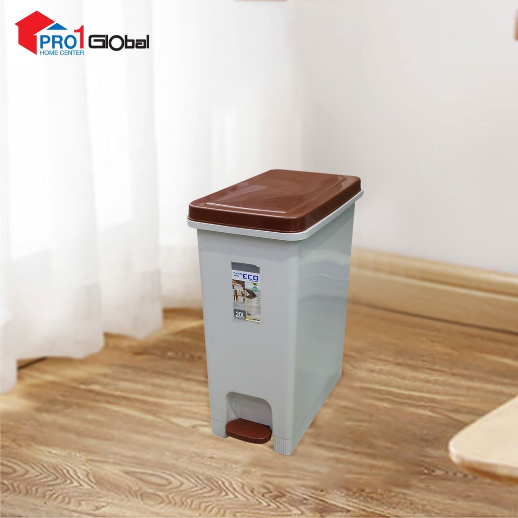 [8935007712187] DUYTAN Square Dustbin Eco No-953/1 20ltr (20x38x44)cm (Brown/Grey)