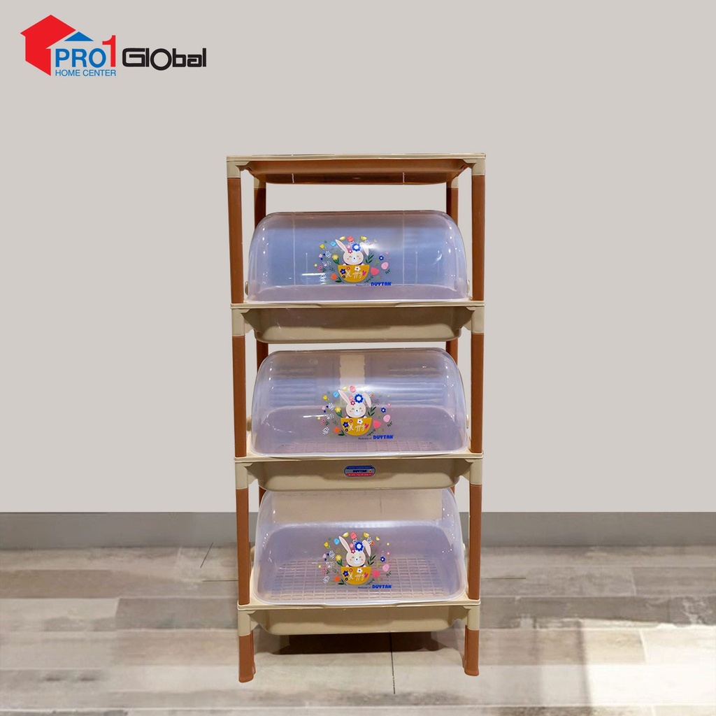 [8935007704120] DUYTAN Large Cover Shelf 3 Step No-380/3 (60x39x121)cm (Green/Brown)