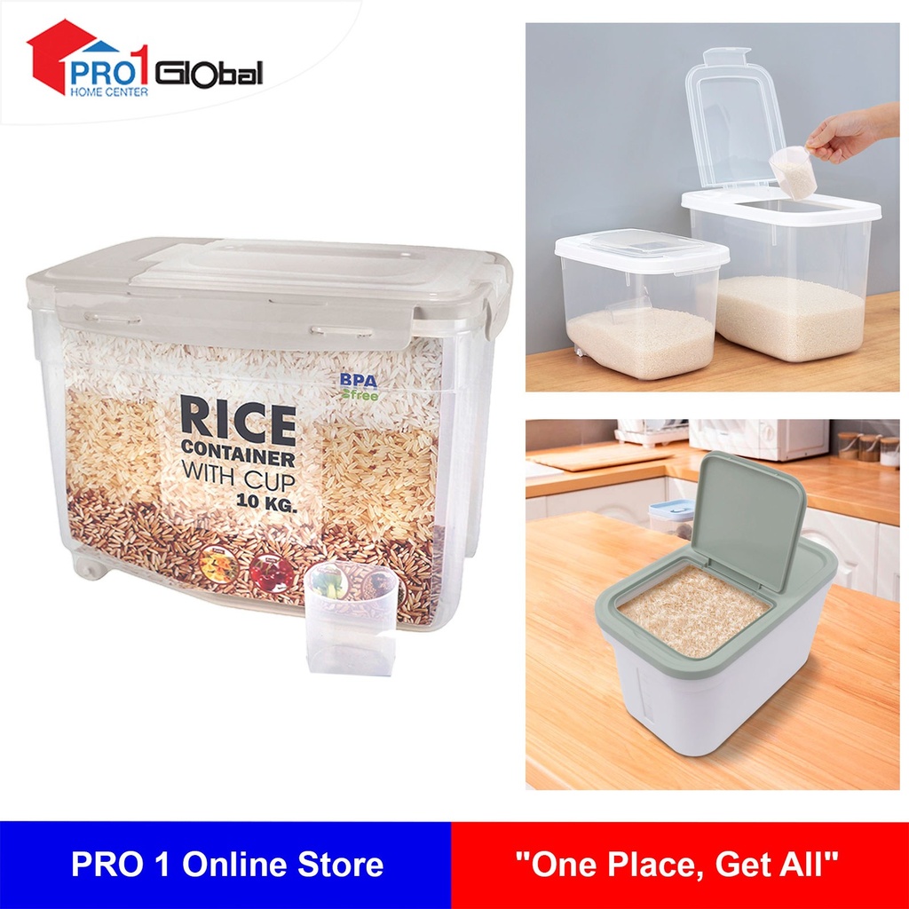 [8852080513992] JCJ 1399 Rice Container w/wheel with cup (15 KG/18.2 L)