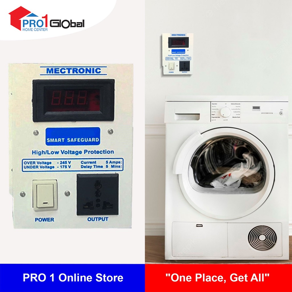 [1002150001012] Mectronic Digital Safeguard 5A 3Pin Multi Socket Washing Machine