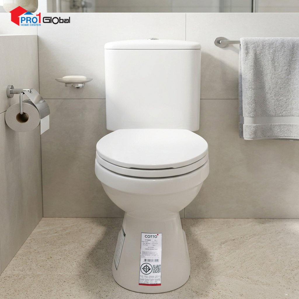 [8852425144874] Cotto Two Piece Toilet BEN S-Trap C13440N 3/4.5L (375x740x785mm)