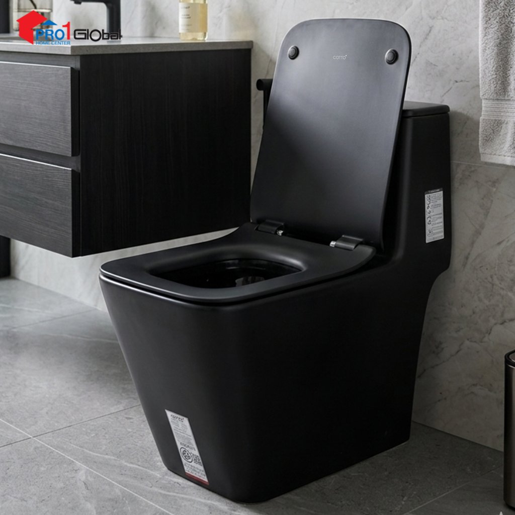 [8852425140760] Cotto One Piece Toilet SIMPLY MODISH P-Trap C10323MBK (370x710x665mm)BK