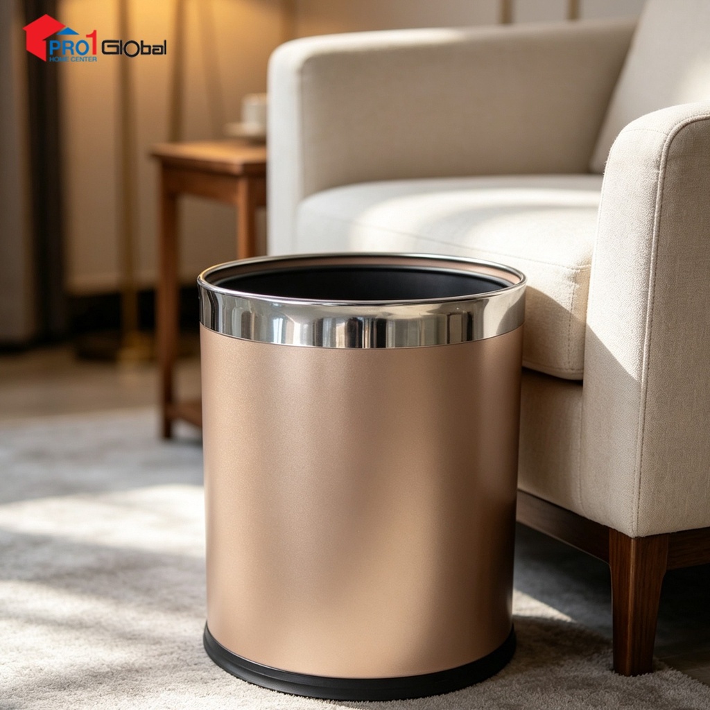 [2000000664064] Ulmus Dustbin Iron Leather LJ644-14 (8Ltr) Coffee