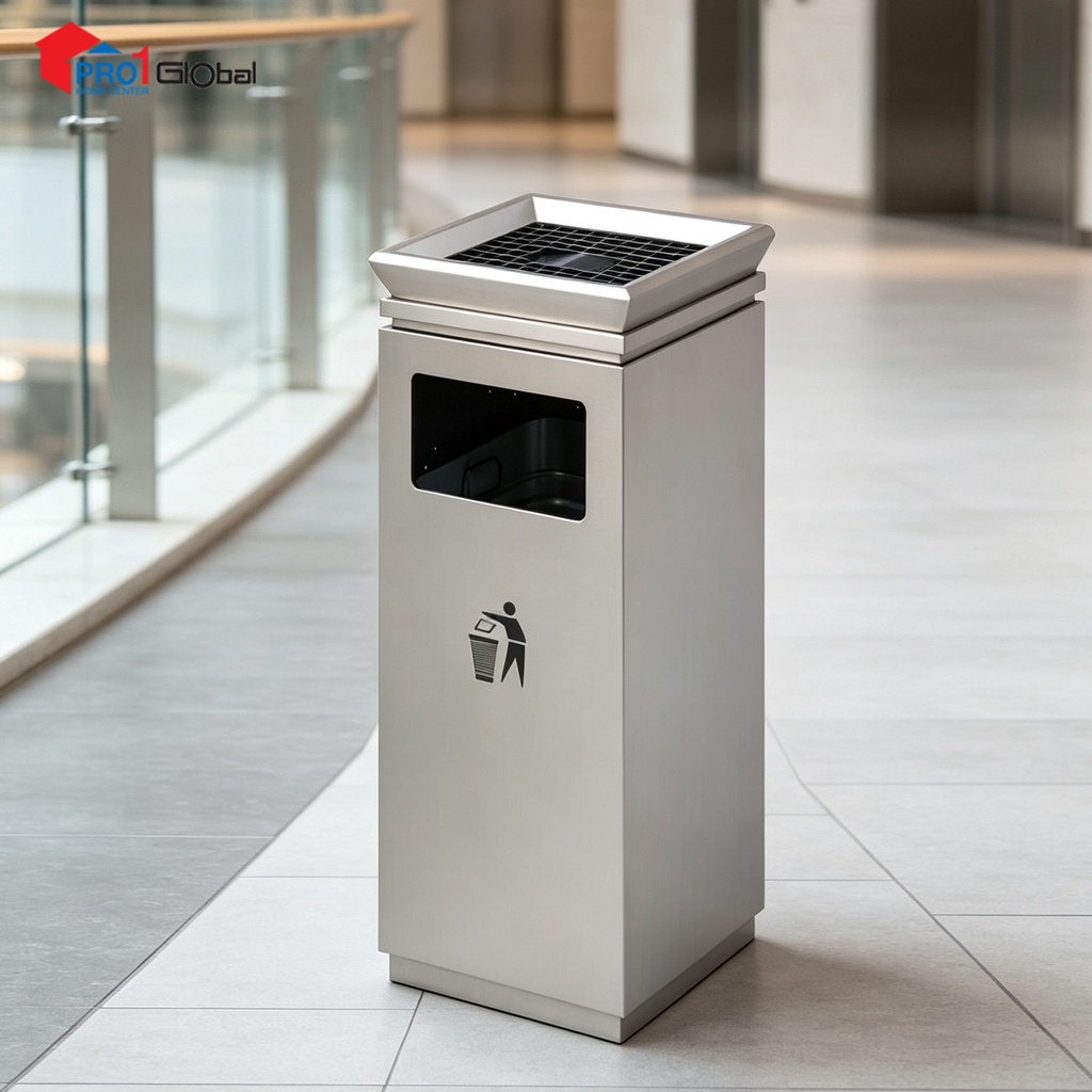 [2000000668895] Ulmus Dustbin PP Bucket LJ644-5 (27Ltr) Silver