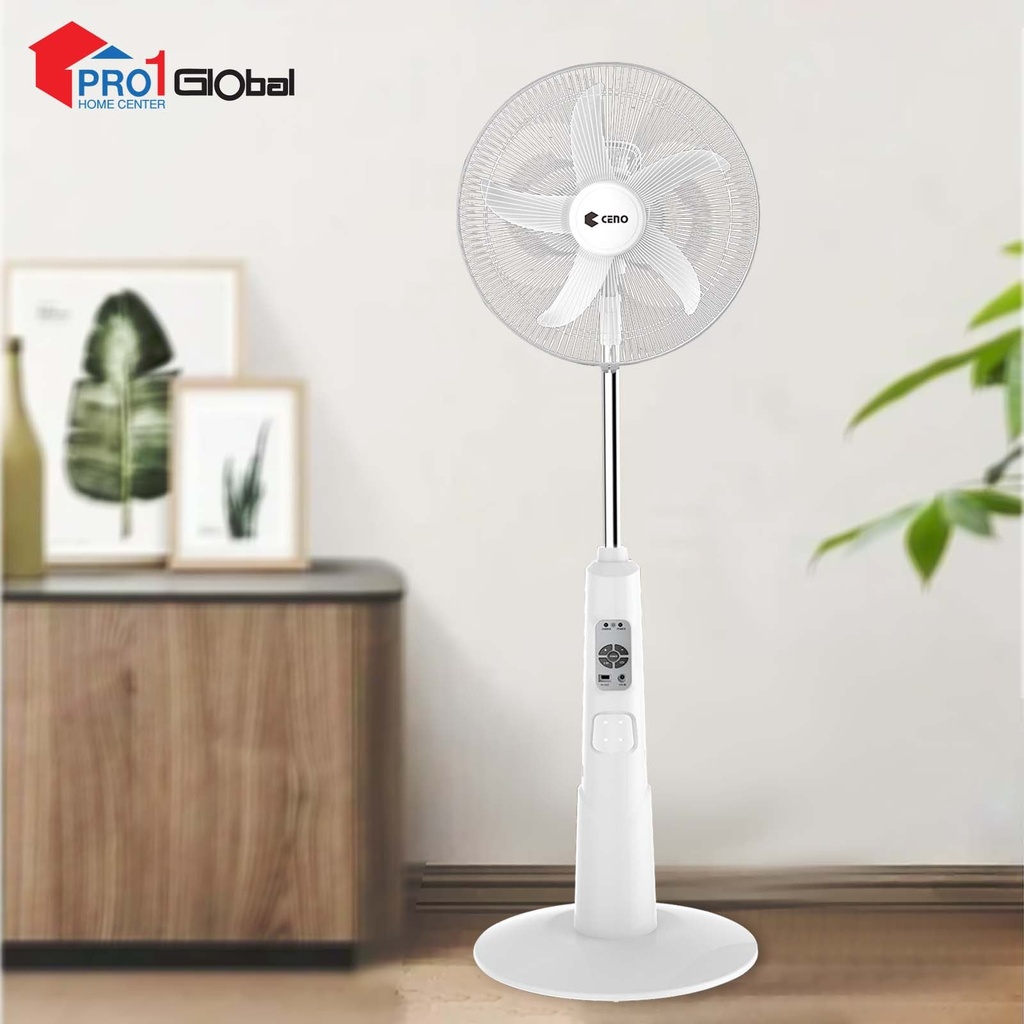 [2000000597379] CENO Rechargeable Stand Fan KN-5916HRS(16in,24W)