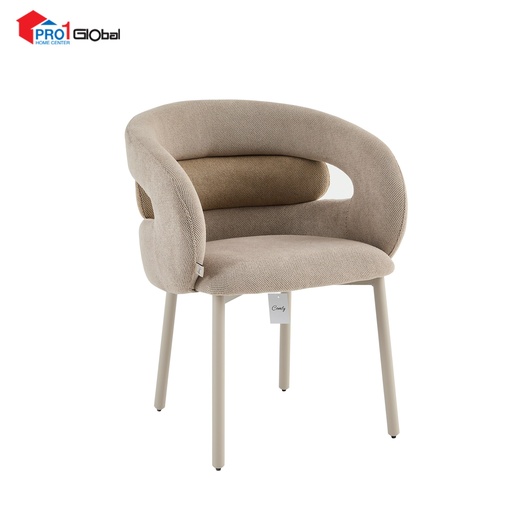Comfy Dinning Chair Iron Leg With Linen Fabric DC364 (L57xW61xH80)cm