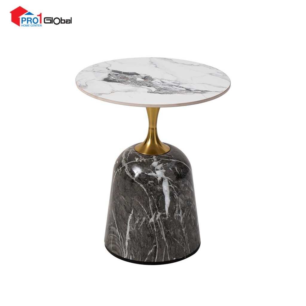 Comfy Marble Tea Table T08-C (Stone+Iron Leg) (50x59)cm