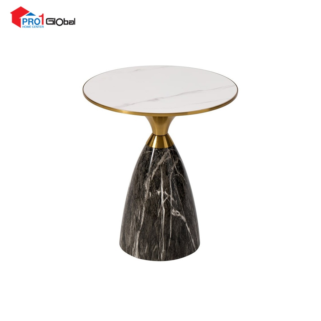 Comfy Marble Tea Table T28 (Stone+Iron Leg) (50x56)cm