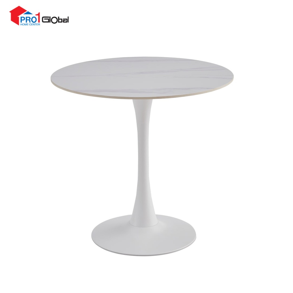 Comfy Marble Tea Table T12 (Stone+Iron Leg) (80x75)cm-Circle