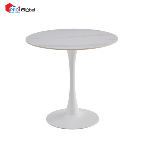Comfy Marble Tea Table T12 (Stone+Iron Leg) (80x75)cm-Circle