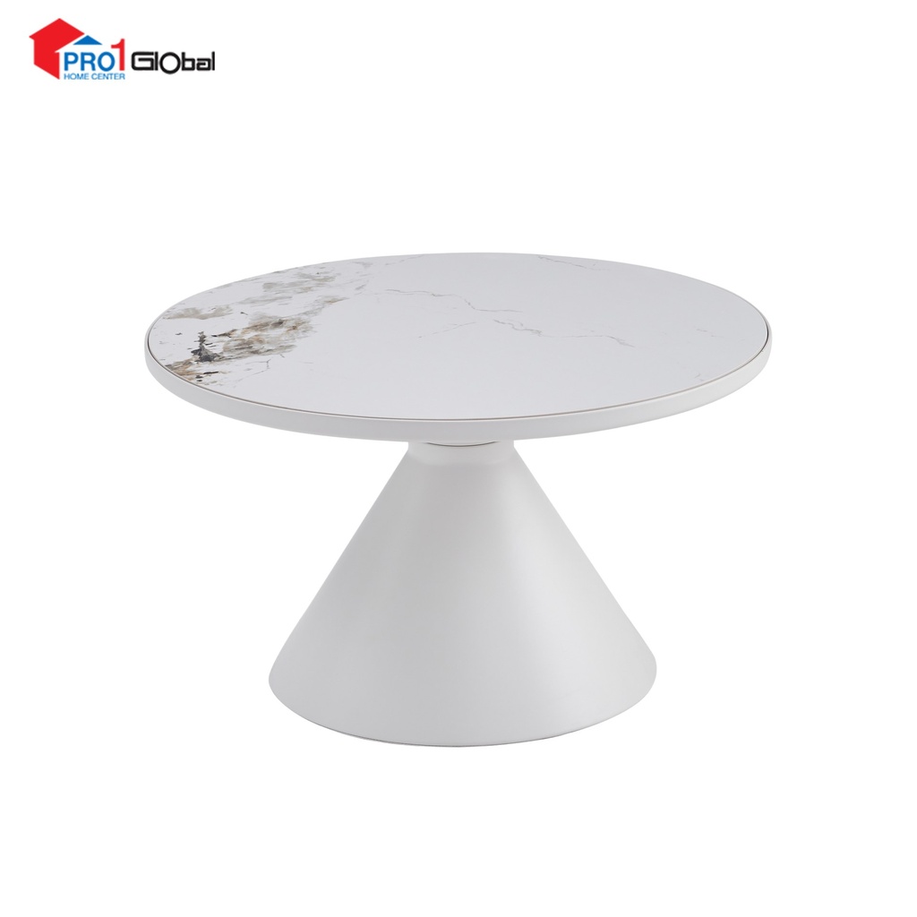 Comfy Marble Tea Table T15 Non-KD (Stone+Iron Leg) (70x40)cm