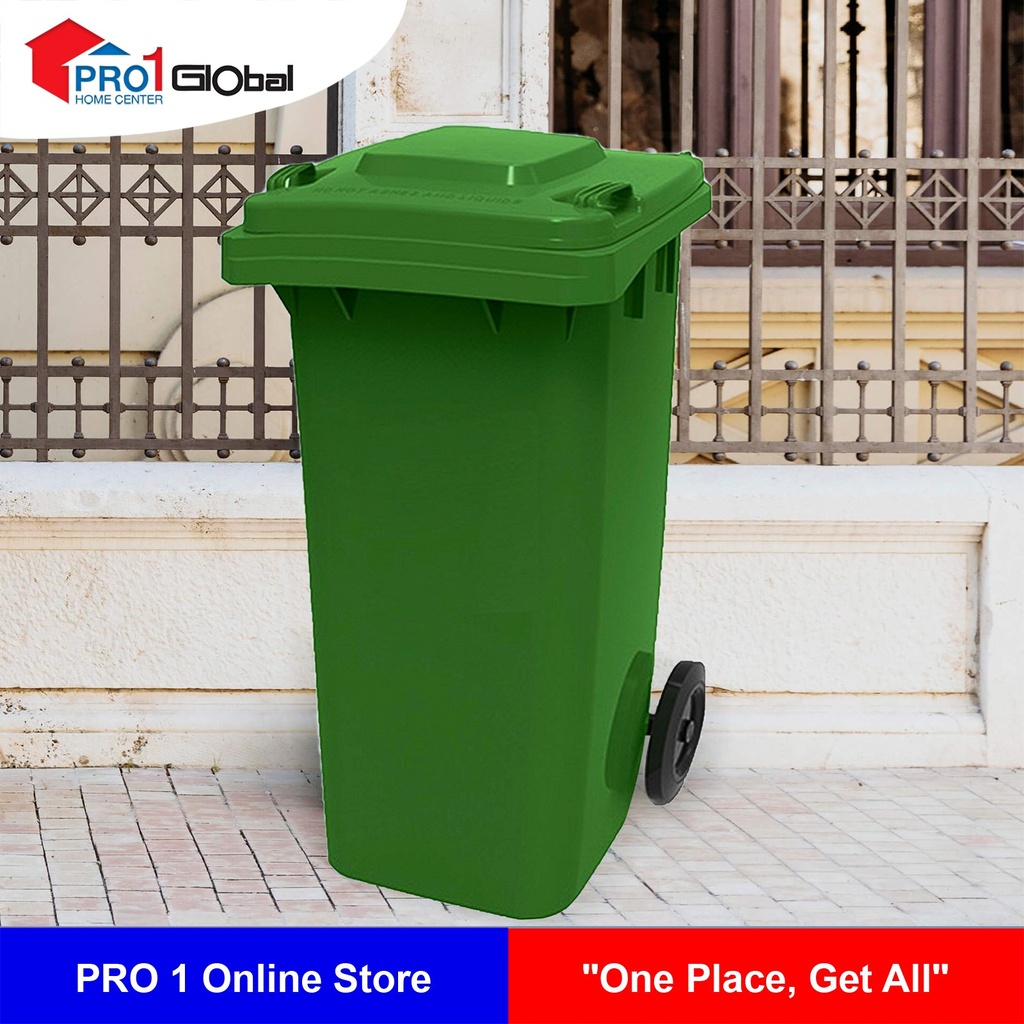 I Clean Plastic Dustbin XDL-120-14G (120Ltr) Dark Green