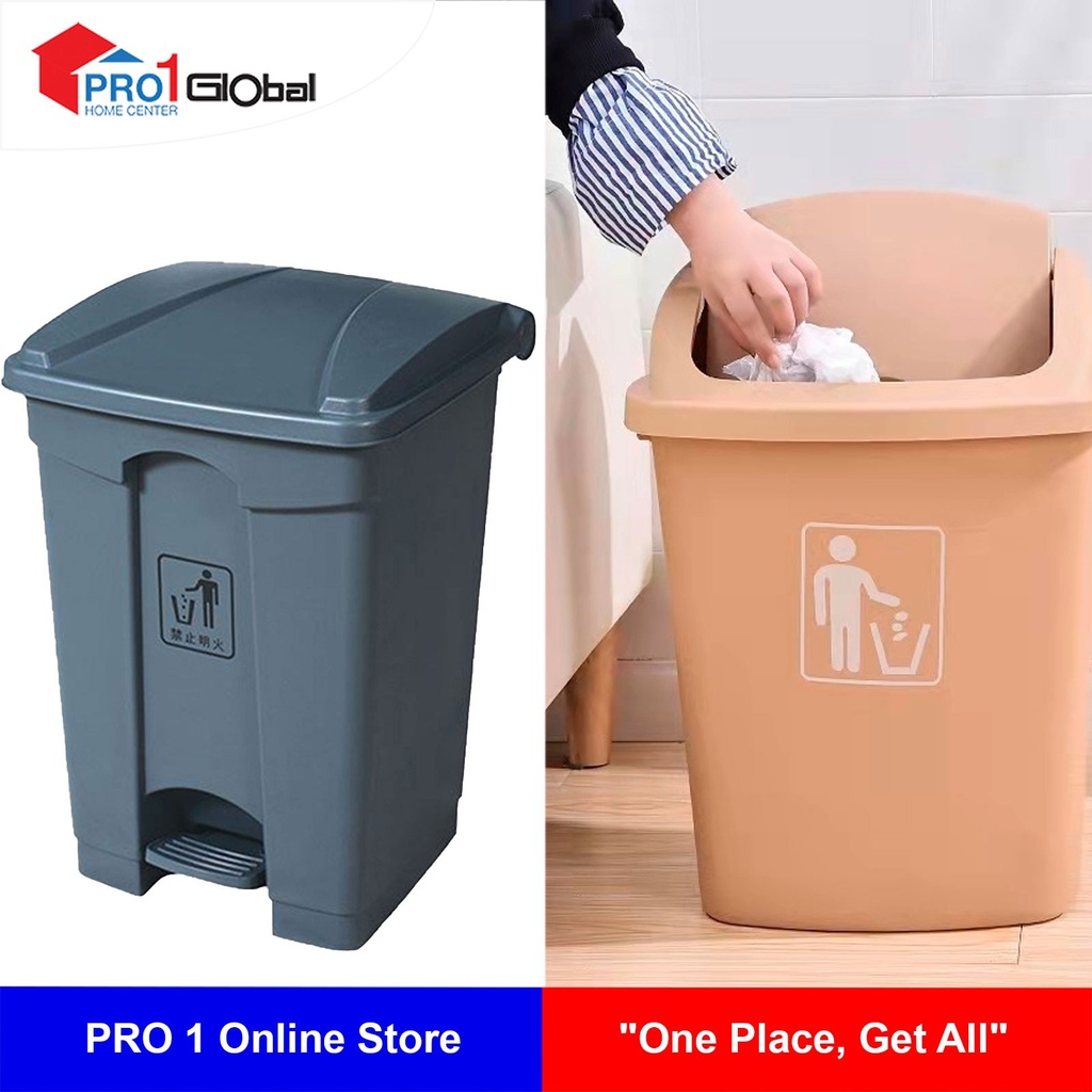 I Clean Garbage Can with Pedal AF07317 (68Ltr )(50.4x41.2x66)cm Grey