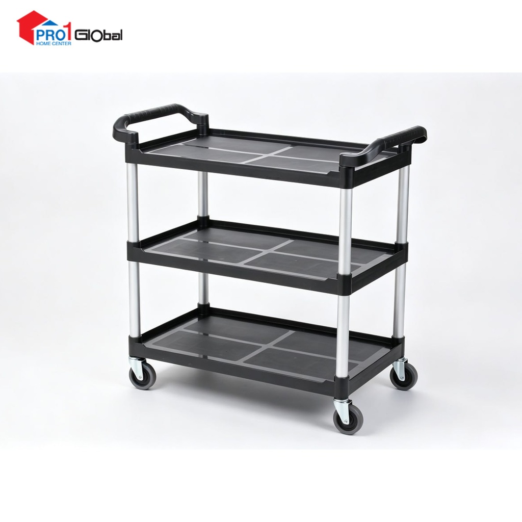 I Clean 3 Tier Dining Cart KH020 (101x50x96.5)cm (Black & Grey)
