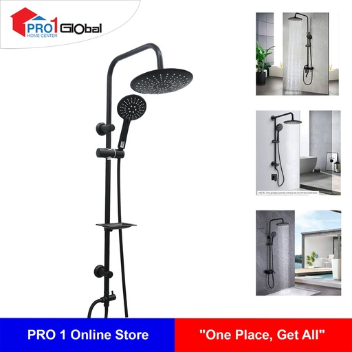 Icon Cold Rain Shower Set RS009CI (Black)