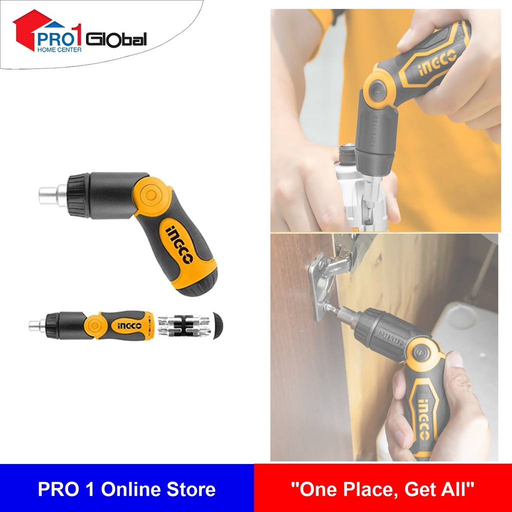 INGCO Ratchet Screwdriver Set AKISD1208 (13 in 1)