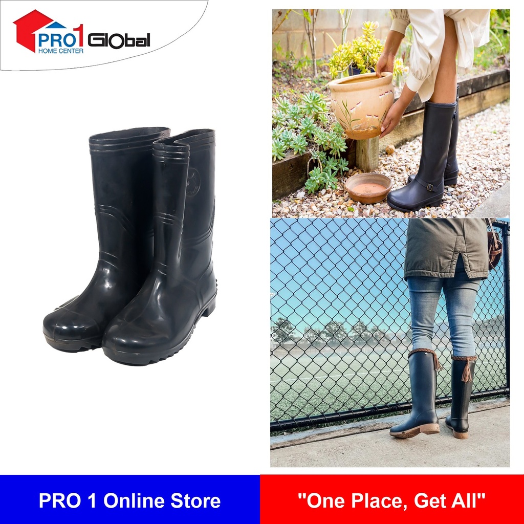 SA Long Bowling Rubber Rain Boots NO-28000x10.5/43 (Black)
