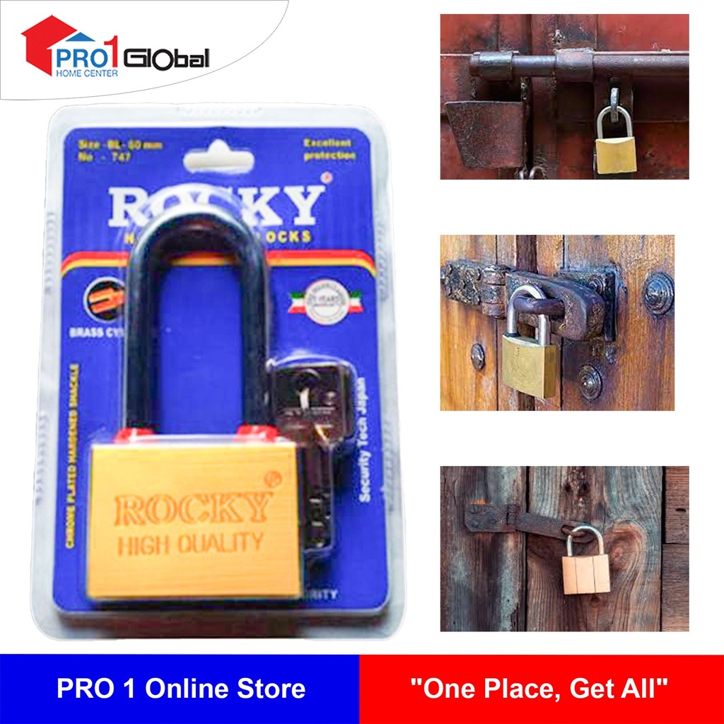 ROCKY Iron Pad Lock No.747BL-60mm(Long)