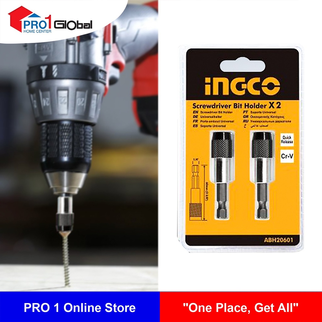 INGCO Screwdriver Bit Holder with Release ABH20601 [ASM]