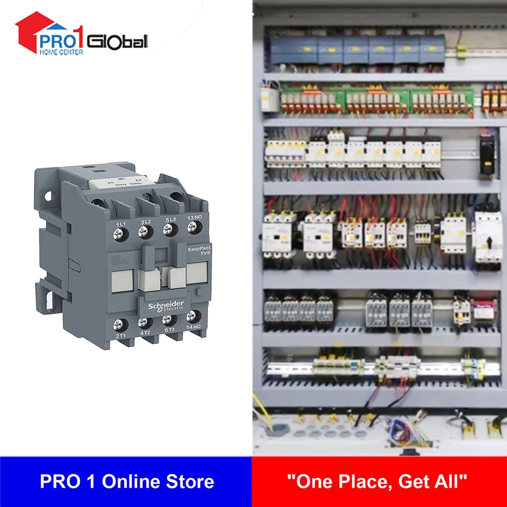 Schneider Magnetic Contactor (TVS) LC1E0610M7 3Px6A 2.2kW 220V (NO)