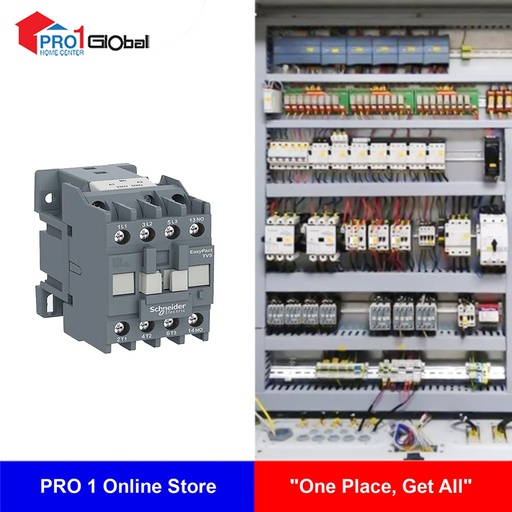 Schneider Magnetic Contactor (TVS) LC1E0610M7 3Px6A 2.2kW 220V (NO)