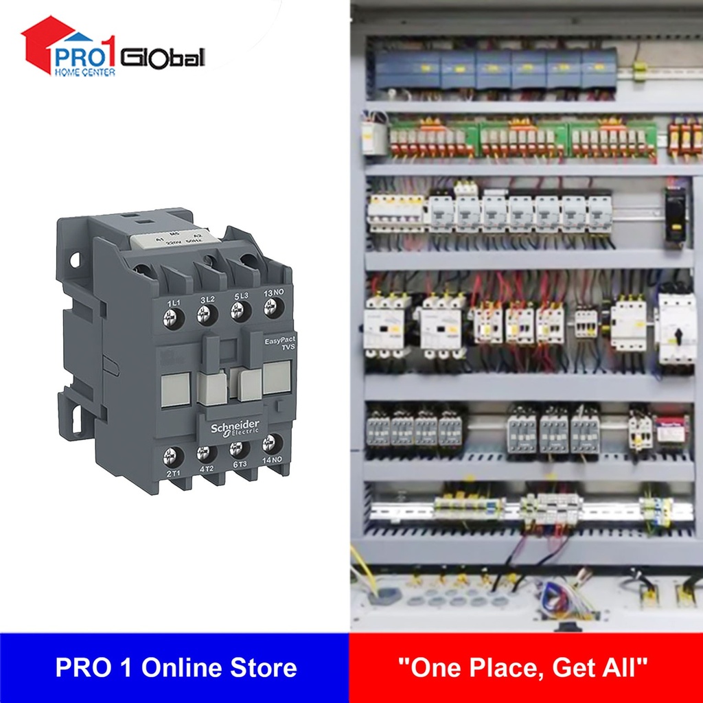 Schneider Magnetic Contactor (TVS) LC1E1210M7 3Px12A 5.5kW 220V (NO)