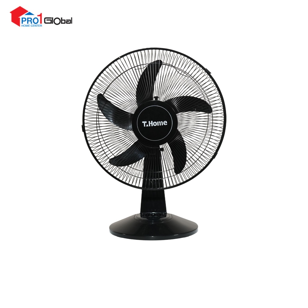 T-HOME Rechargeable Table Fan TH-FT16E98DC(16in,15W,With Solar,Black & White)
