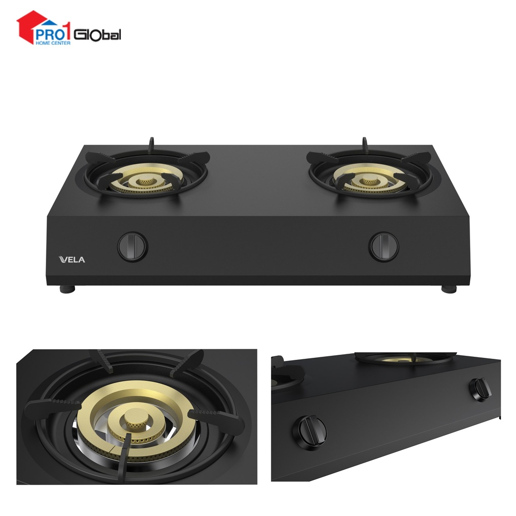 VELA Double Portable Gas Hob GT01S271-UCS01R-B (710x395x130)mm.