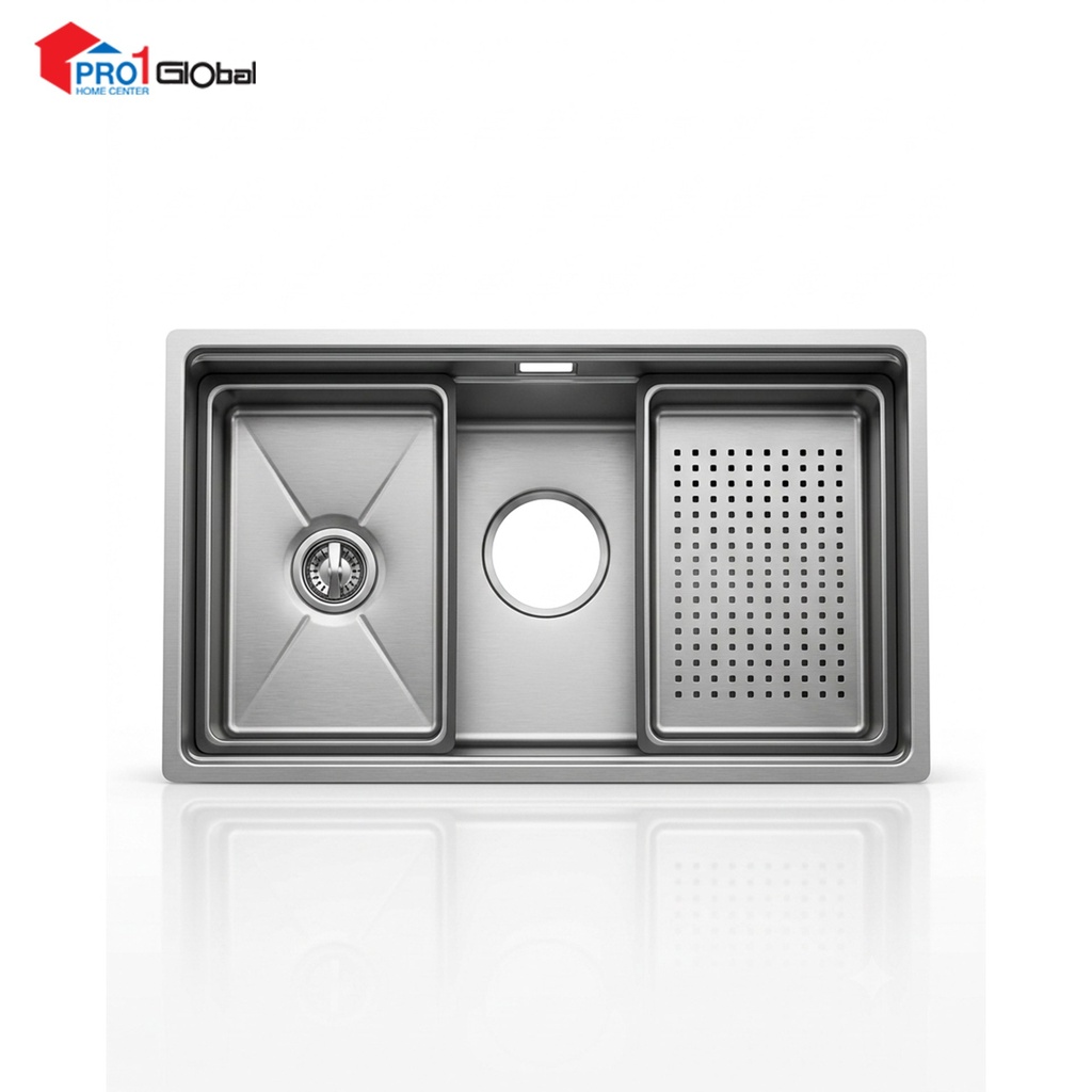 CROWN Single Undermount Bowl 304 Stainless Steel Sink SG7647AR1-VSV Handmade (760x470x230)mm