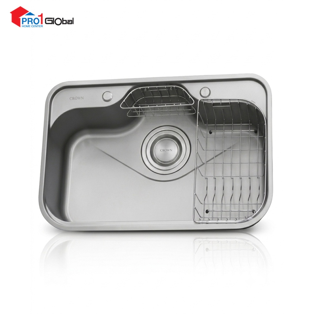 CROWN Single Undermount Bowl 304 Stainless Steel Sink SG-7851AR1 (780x510x220)mm