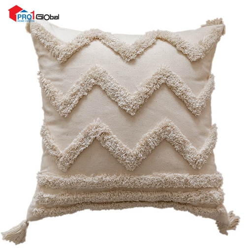 Homely Cotton Cushion BZ578-17 (43x43)cm (White)