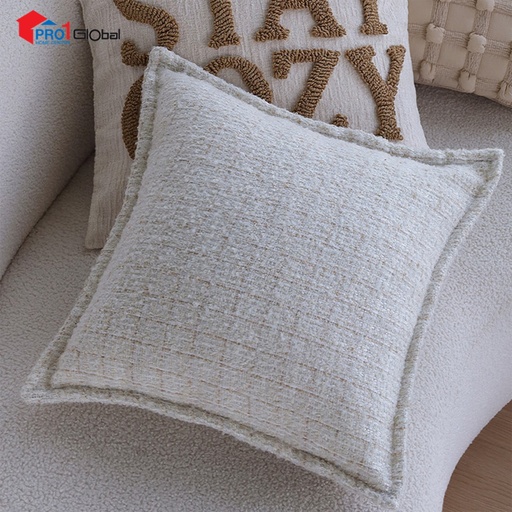 Homely Cotton Cushion BZ578-26 (43x43)cm (White)