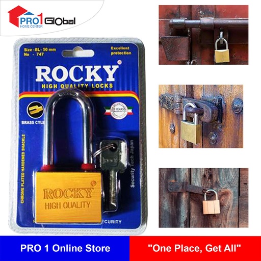 ROCKY Iron Pad Lock No.747BL-50mm (Long)