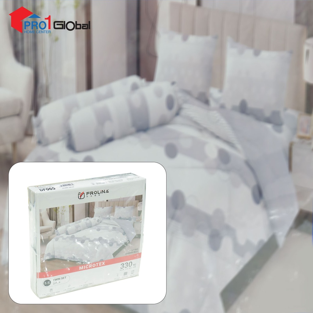 Frolina Bedsheet Microtex Single Fitted 3Pcs (3.5ftx6.5ftx14in) (DF065 - Bubbles Beat)