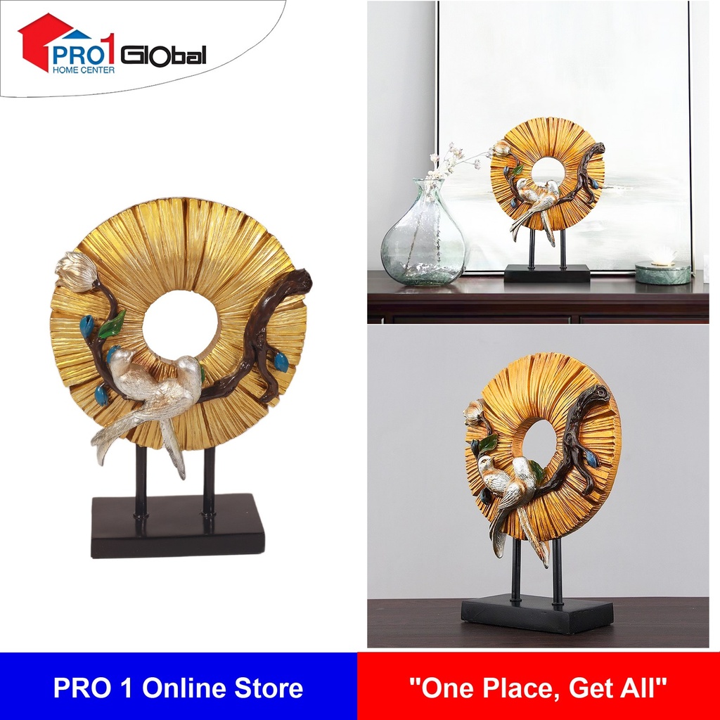 YUMI Resinl Decoration GYF-09(W8cmx L21cmxH30.5cm)Gold