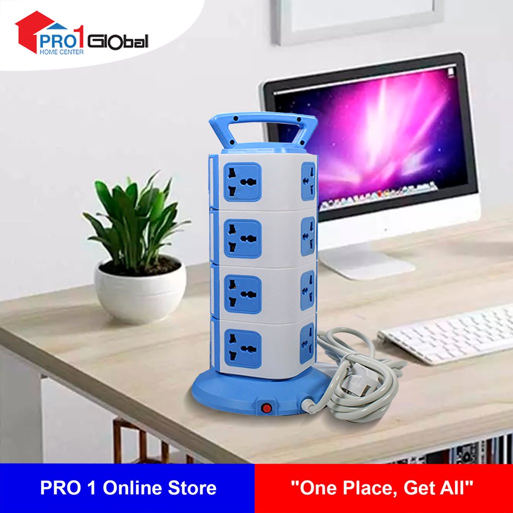 HEINZ Extension Socket T4A USB (Blue/Gray)