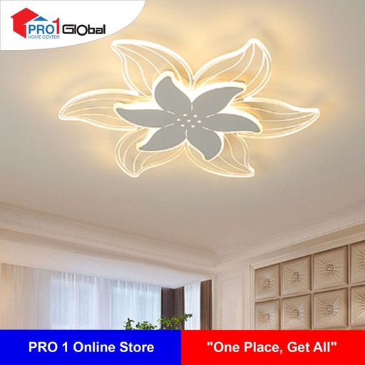 AGLOW LED 3 Colour Dimming Ceiling Lamp QF-2001-520S 30W*2 (52x52x5))
