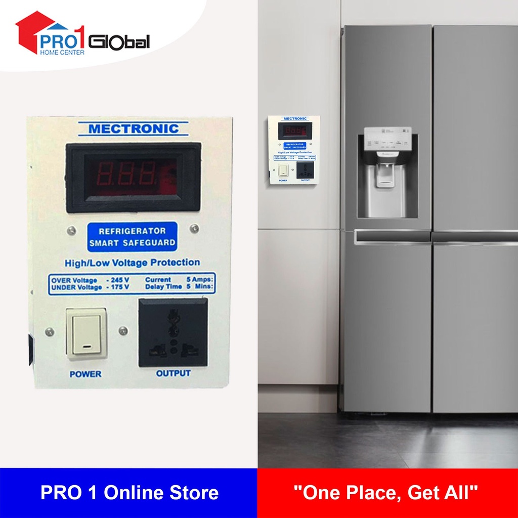Mectronic Digital Safeguard 5A 3Pin Multi Socket Refrigerator