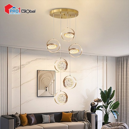 AGLOW LED Chandelier Light QF-DP06 Gold (50x50x20cm)