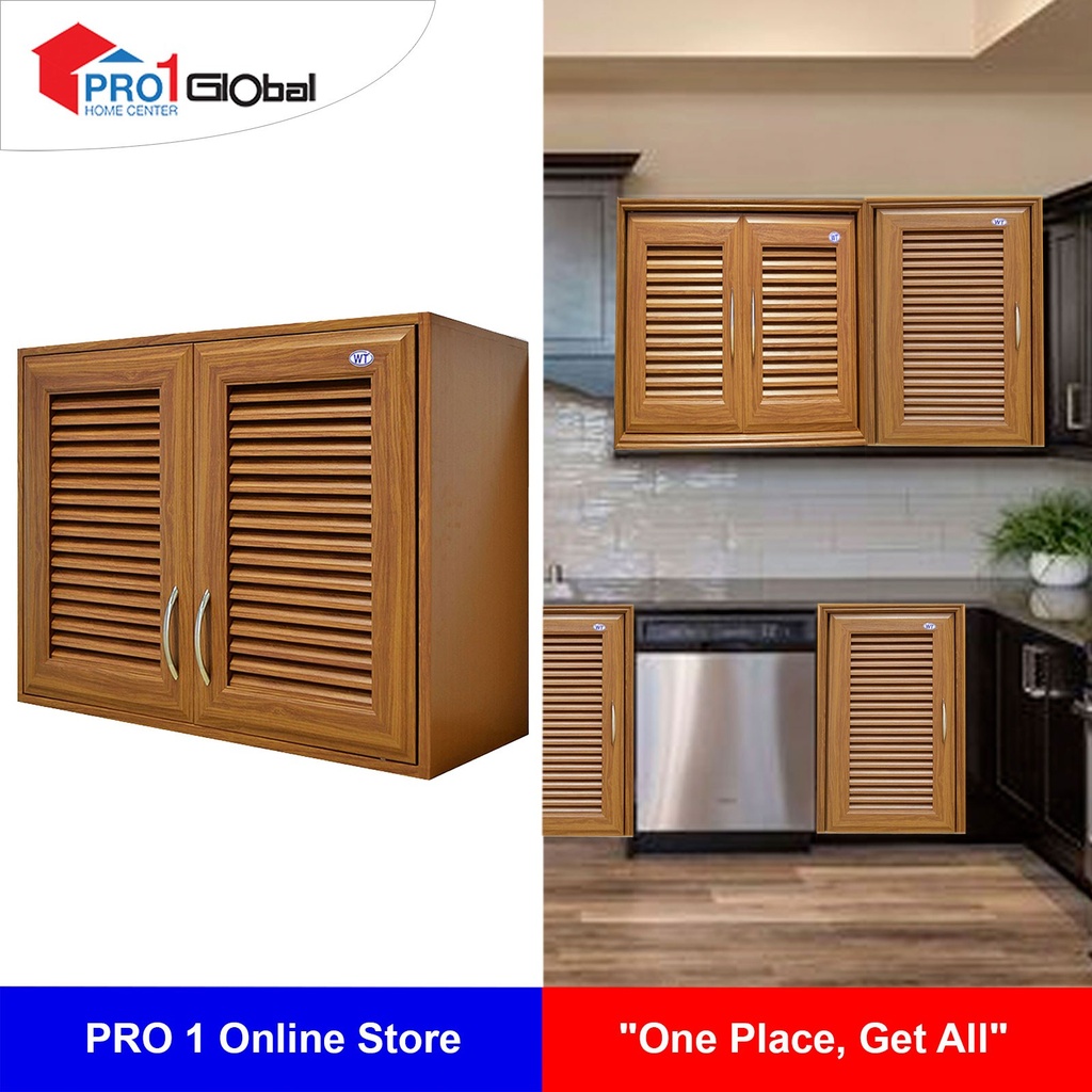 WT-777 Upper Double Cabinet (Teak with Foil)