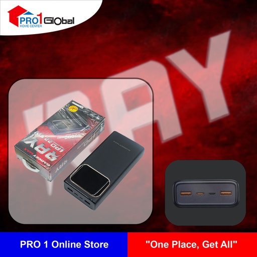 GADGET MAX Power Bank 30000mah Ray PD Fast Charger (Black)