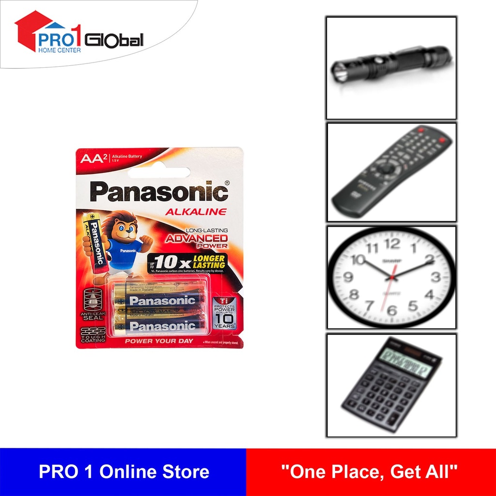 Panasonic Alkaline Battery LR6T/2B (AA-Size)(1CD-2pcs)