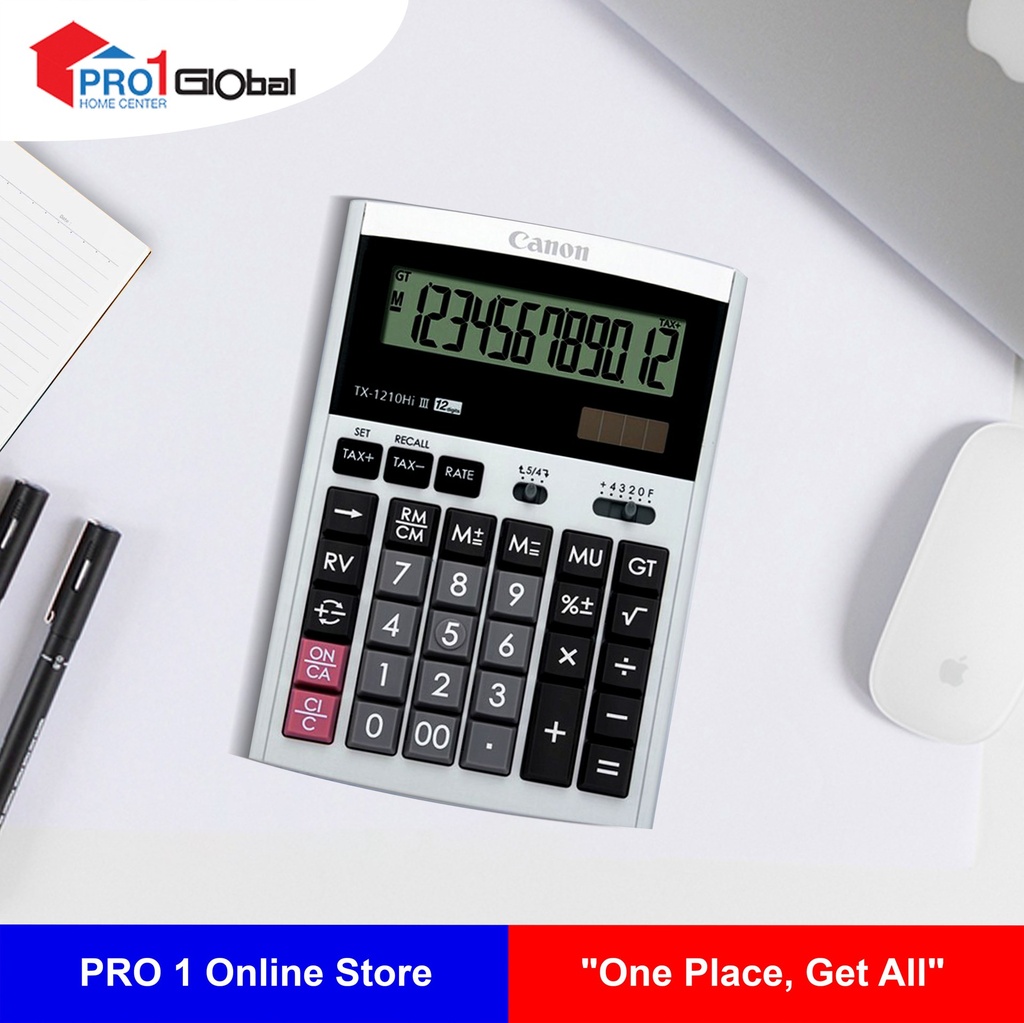 Canon Calculator 12-Digits Mark Up and Reverse Functions TX-1210HI III