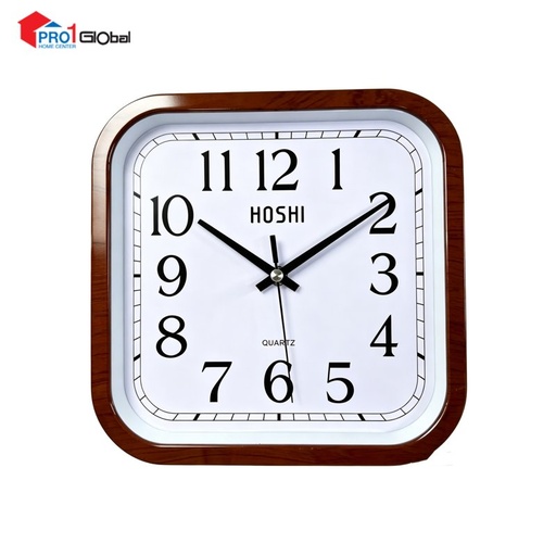 HOSHI Wall Clock SZ597-26 (9.5in) Wood Grain